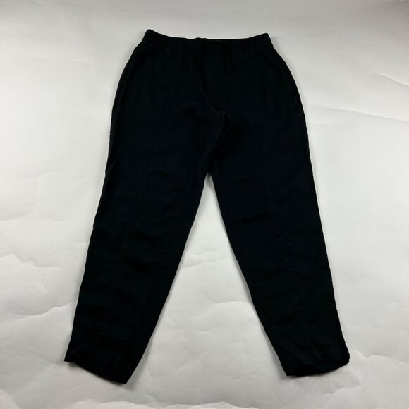 Old Navy Black Linen Blend High Rise Slim Leg Ankle Pant S - Picture 1 of 7